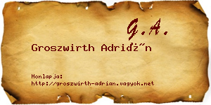 Groszwirth Adrián névjegykártya
